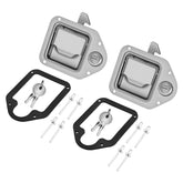 Tutor Auto front face latch showing polished stainless finish and secure closure
