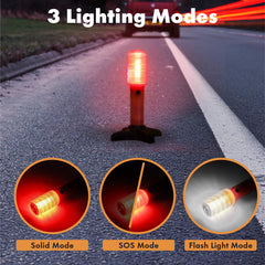 Twinkle Star flare mounted on detachable stand in use for hands-free roadside marking