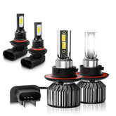 TXBILMOO front packaging showing 9008 H13 and 9145 bulbs and complete kit benefits