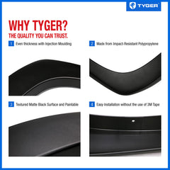 Tyger Auto installation hardware and instructions showing no-drill ease