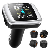 Tymate TM7 monitor front view showing readable tire data and fast alerts