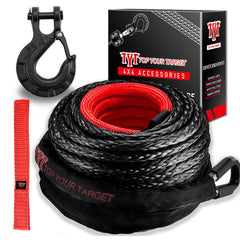 TYT front packaging of the synthetic winch rope kit shows complete contents and quick setup benefit