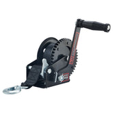 TYT front view mounted winch showing compact black body and mounting base, reliable fit