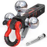 TYT front view tri-ball mount showing all three balls and shackle, simplifies towing
