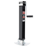 TYT front view of weld-on trailer jack showing sturdy square tube and secure mount benefit