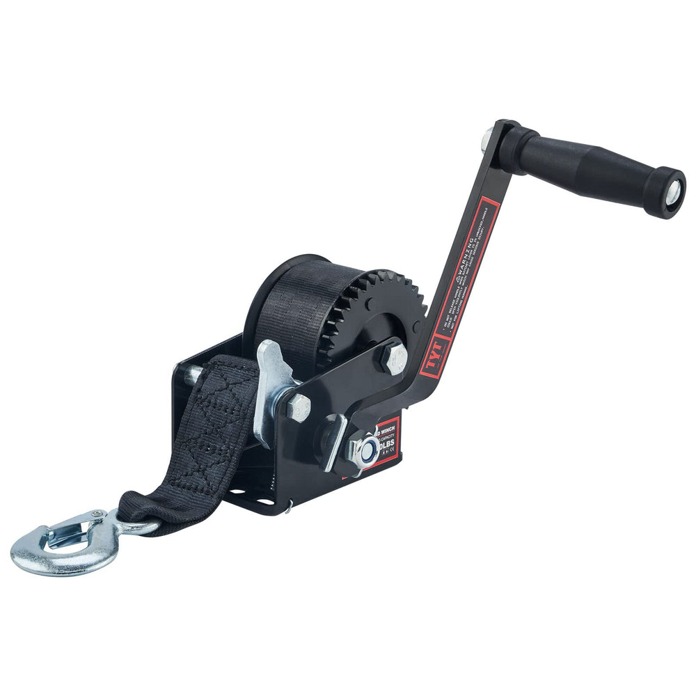 TYT front view of winch showing compact design and mounting base benefits