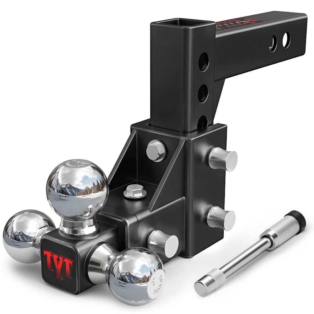 TYT front view of tri-ball mount showing all three ball sizes and robust construction