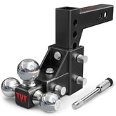 TYT front view of tri-ball mount showing all three ball sizes and robust construction