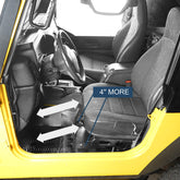 u-Box front view of TJ seat adapter bracket showing bolt-on fit and durable finish