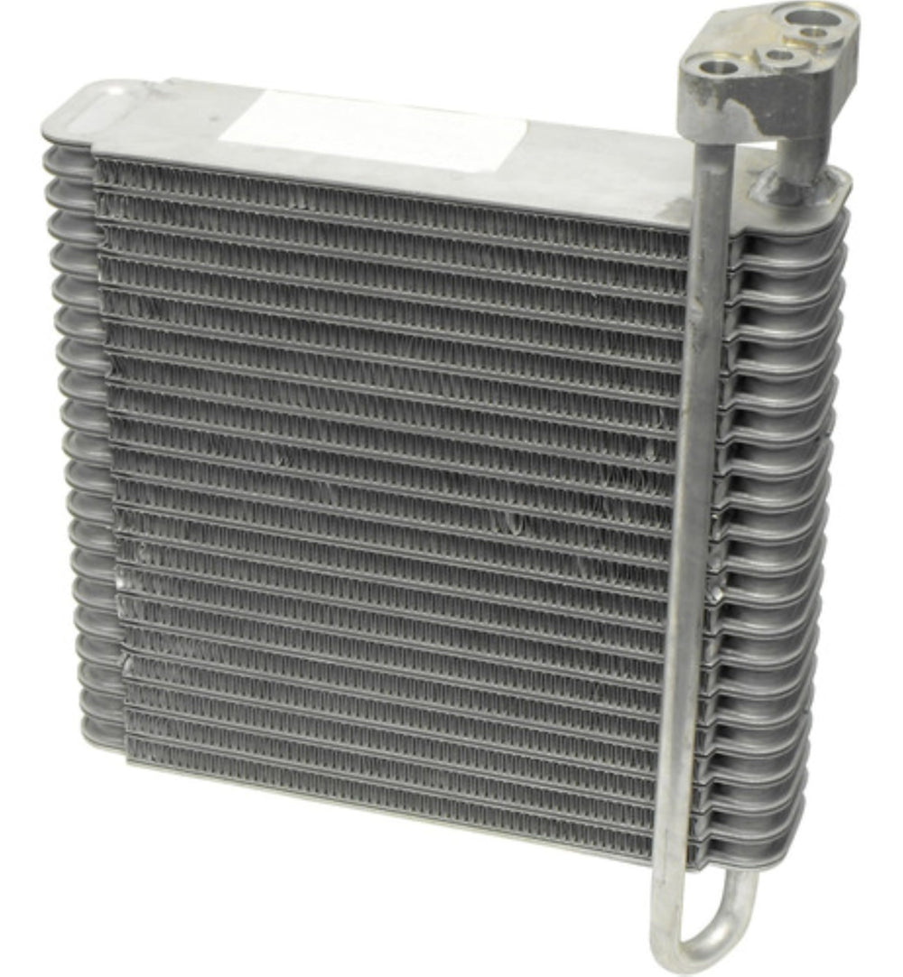 UAC front view evaporator core showing plate-fin design and OE fit benefits