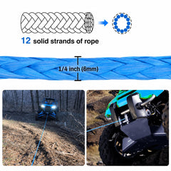 Ucreative coiled 50ft rope beside a tape measure showing length and scale