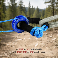 Ucreative UHMWPE soft shackles closeup showing flexible braid and strength