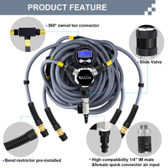 Uharbour hose connection detail demonstrating secure 1/4" coupler fit