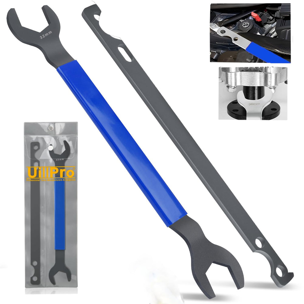 UillPro front view of the full fan clutch removal tool kit showing all pieces and organized layout