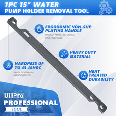 UillPro pulley holder full-length demonstrating extra leverage for stubborn fan clutch nuts