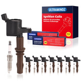 ultramindz front packaging showing full 8-coil and 8-plug kit, clear fitment benefit