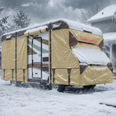 Umbrauto front view covering a Class C motorhome showing full protection benefit