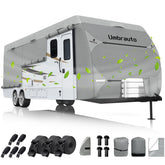 Umbrauto front full cover on travel trailer showing complete protection