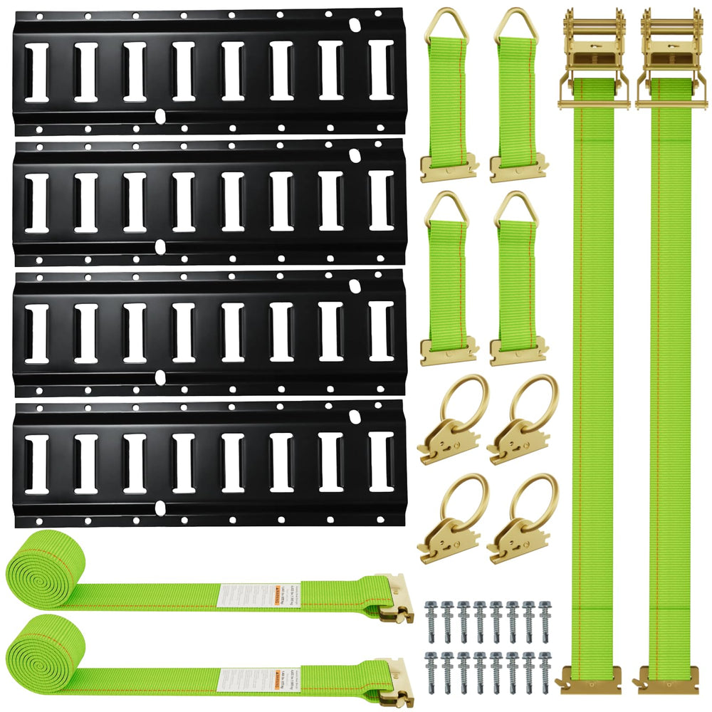 UMIRO front view of full 4-pack E-track kit showing all included components and benefits