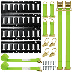 UMIRO front view of full 4-pack E-track kit showing all included components and benefits