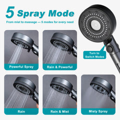 Umyder demonstration of five spray modes offering adjustable pressure and coverage