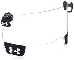 Under Armour visor clip front view showing quick-release tab and branded case benefit clear storage