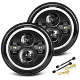 UNI-SHINE front view of 7-inch LED headlight showing clean design and brighter beam