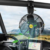 UNIGT front view of dual fans showing compact overhead cooling and quick installation benefit