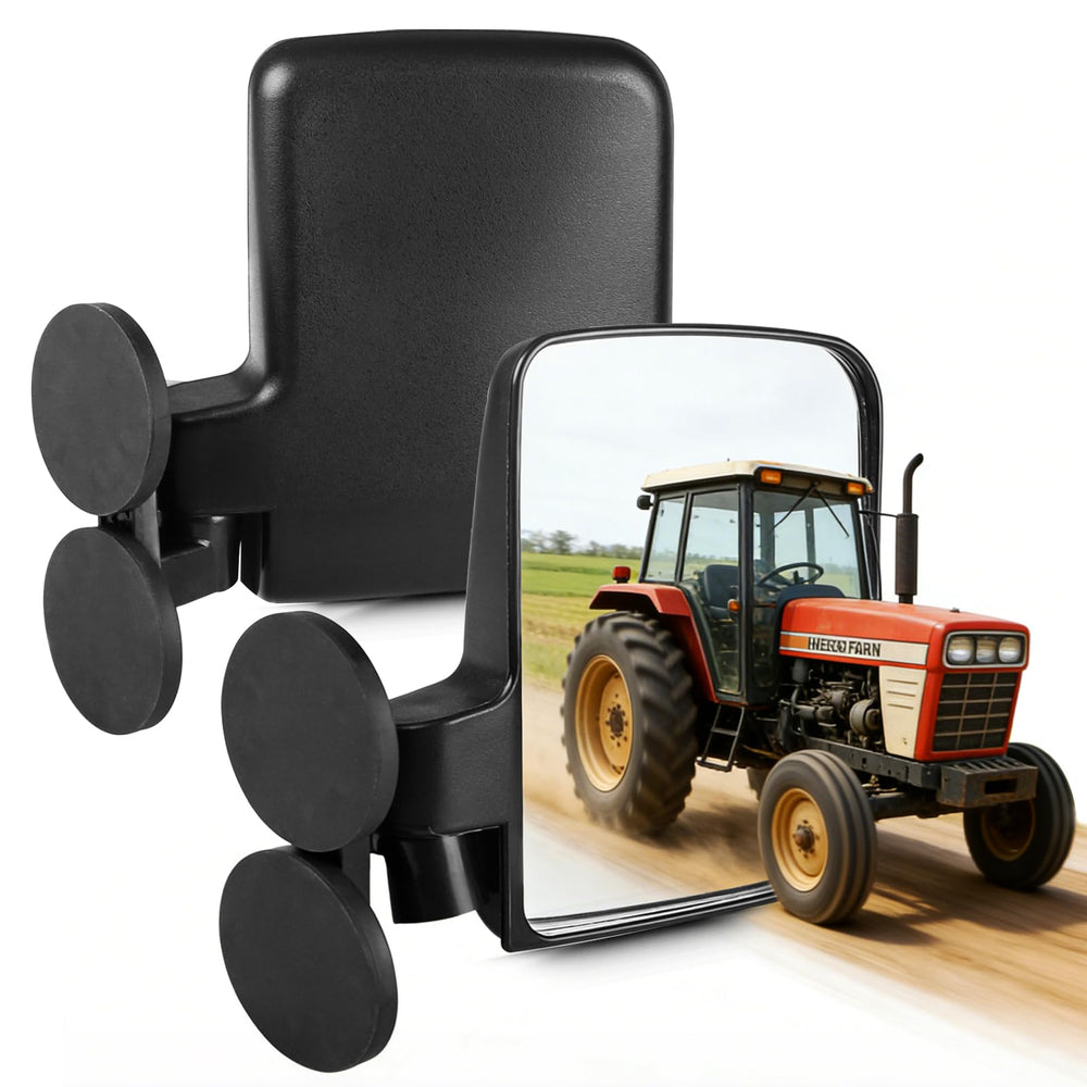 UNIGT front view mounted on tractor showing wide rear visibility benefit