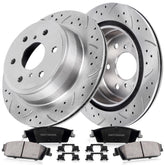 UNITHUB front view of brake kit showing rotors pads and included hardware for quick identification and purchase