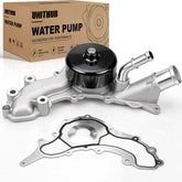 UNITHUB front view of water pump showing mounting points and fitment benefit