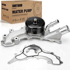 UNITHUB front view of water pump showing mounting points and fitment benefit
