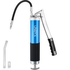 UNOYX front view of grease gun kit showing complete accessories and portability