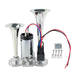 UPENGUPENG front view of dual metal trumpets showing bold design and audible presence