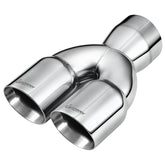 Upower front view dual exhaust tip showing polished dual outlets benefit visual upgrade