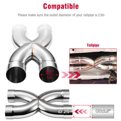 Upower X-pipe polished finish closeup showing corrosion-resistant surface