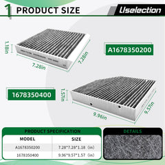 Uselection cabin filter close-up showing activated carbon layer for improved odor control