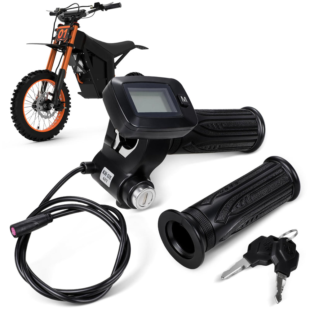 USTPO front view of throttle assembly showing compact fit and clear display benefits
