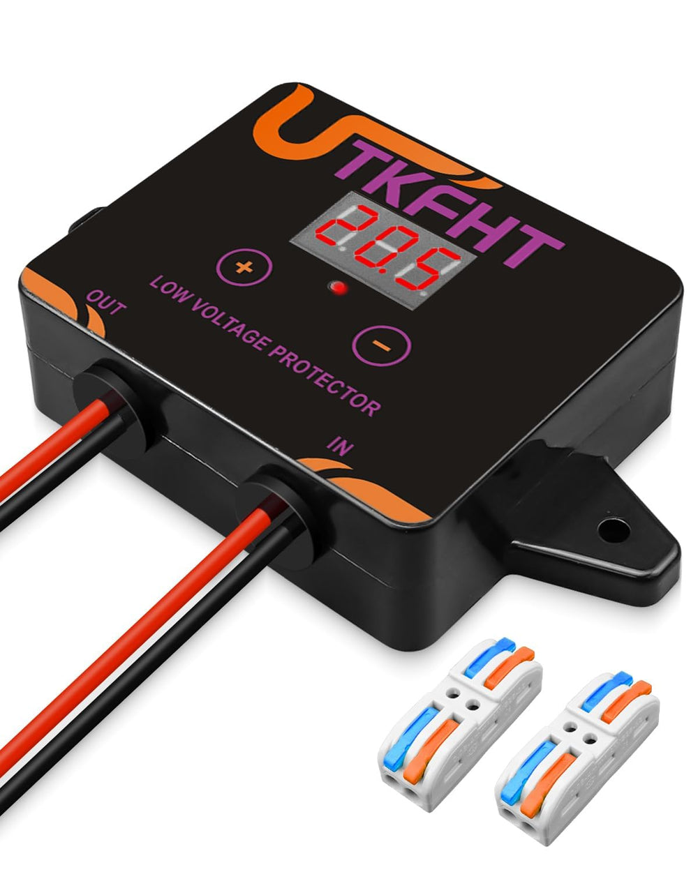 UTKFHT front panel with LED display showing voltage and status for quick checks