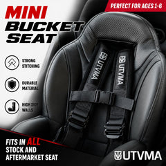 UTVMA side profile displaying bolstered sides for better child positioning