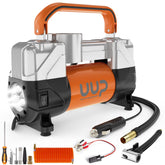 UUP front view compact inflator showing controls and portability benefit