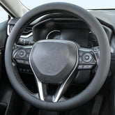 Uxcer front view of black steering wheel cover showing sleek fit and protection
