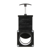 Valterra front view of 3-inch gate valve showing hub and paddle, clear fit for RV drains