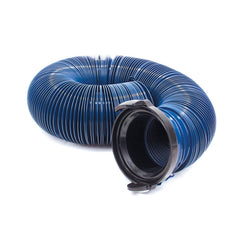 Valterra quick drain hose front angled view showing adapter and durable vinyl benefit