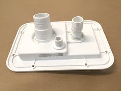 Valterra vent screen and hose ports side view, keeps debris out benefit