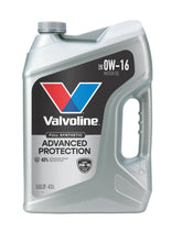 Valvoline 0W-16 front label showing brand and protective formula benefit
