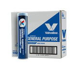 Valvoline amber grease cartridge front view showing label and size, for reliable maintenance