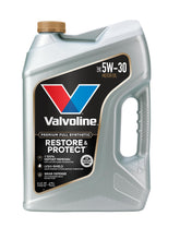 Valvoline Restore & Protect front label showing product identity and benefits