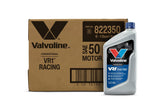 Valvoline VR1 front label on case of six showing product identity and durability
