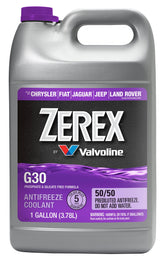 Valvoline Zerex G30 front label showing product and benefits